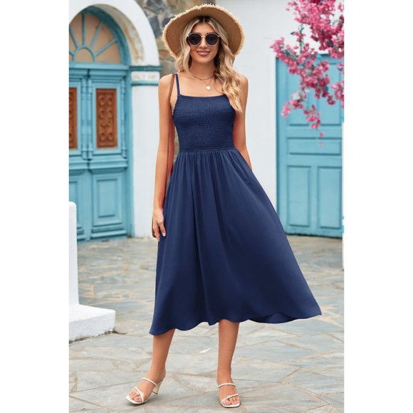 Smocked Spaghetti Strap Midi Dress - Picture 5 of 16